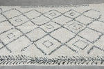 Moroccan Wool Rug 4.8 FT × 7.9 FT | Diamond Design with Black Detailing