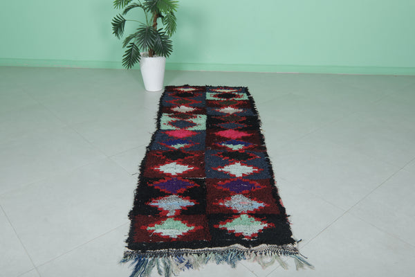 Entryway handmade berber Moroccan rug – 2.4 FT X 7 FT | Unique artisan design
