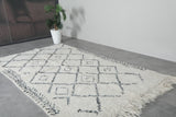 Moroccan Wool Rug 4.8 FT × 7.9 FT | Diamond Design with Black Detailing