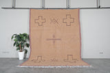 Moroccan Flatweave Wool Rug - 7.3 x 9.3 feet Minimal Tribal Kilim Carpet