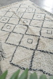 Moroccan Wool Rug 4.8 FT × 7.9 FT | Diamond Design with Black Detailing