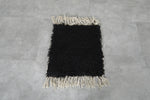 Black Moroccan rug  1.9 FT X 2.1 FT