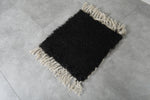 Black Moroccan rug  1.9 FT X 2.1 FT