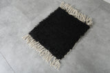 Black Moroccan rug  1.9 FT X 2.1 FT