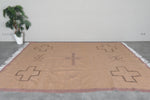 Moroccan Flatweave Wool Rug - 7.3 x 9.3 feet Minimal Tribal Kilim Carpet