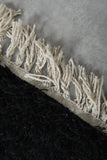 Black Moroccan rug  1.9 FT X 2.1 FT