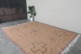 Moroccan Flatweave Wool Rug - 7.3 x 9.3 feet Minimal Tribal Kilim Carpet