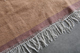 Moroccan Flatweave Wool Rug - 7.3 x 9.3 feet Minimal Tribal Kilim Carpet
