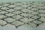Moroccan Berber Rug - 2.3 x 6.4 ft | Handwoven Ivory & Black Diamond Carpet