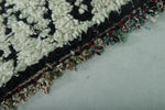 Moroccan Berber Rug - 2.3 x 6.4 ft | Handwoven Ivory & Black Diamond Carpet