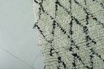 Moroccan Berber Rug - 2.3 x 6.4 ft | Handwoven Ivory & Black Diamond Carpet