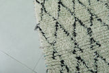 Moroccan Berber Rug - 2.3 x 6.4 ft | Handwoven Ivory & Black Diamond Carpet