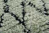 Moroccan Berber Rug - 2.3 x 6.4 ft | Handwoven Ivory & Black Diamond Carpet