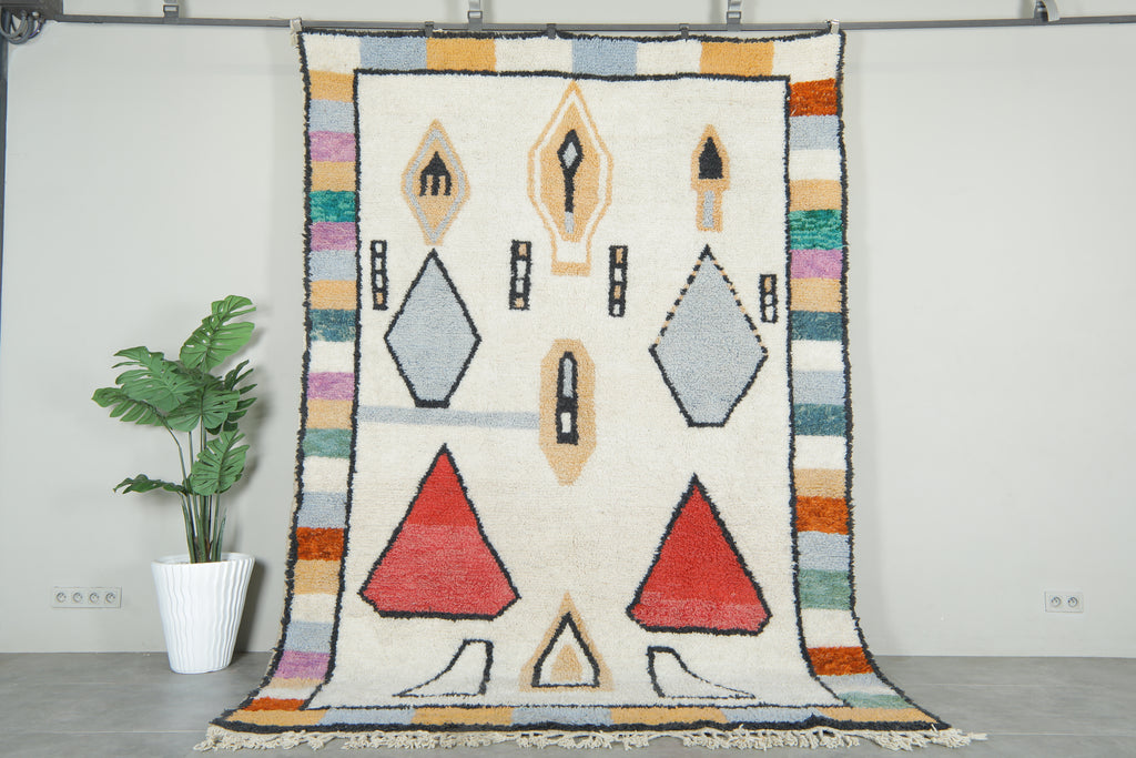 Colorful Moroccan rug  7.5 ft x 11 ft - Handmade