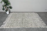 Handmade wool rug 4.9 FT X 6.6 FT