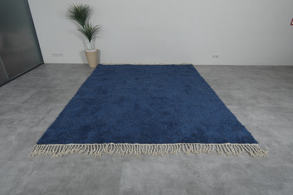 Blue Moroccan rug - Handmade wool rug - Custom size