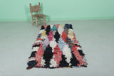 Colorful Moroccan Berber Rag Rug - 2.7 x 6 ft | Handmade Shaggy Rug