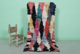 Colorful Moroccan Berber Rag Rug - 2.7 x 6 ft | Handmade Shaggy Rug