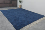 Blue Moroccan Rug - Handmade Wool Rug - Custom Size