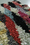 Colorful Moroccan Berber Rag Rug - 2.7 x 6 ft | Handmade Shaggy Rug