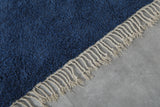 Blue Moroccan Rug - Handmade Wool Rug - Custom Size