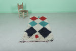 Bold Moroccan Berber Rug - 2.6 x 6.1 ft | Handwoven Diamond Pattern