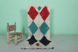 Bold Moroccan Berber Rug - 2.6 x 6.1 ft | Handwoven Diamond Pattern