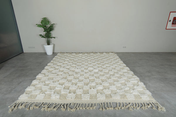 Checkered Moroccan rug  8.2 feet x 9.6 feet - Handmade