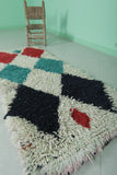 Bold Moroccan Berber Rug - 2.6 x 6.1 ft | Handwoven Diamond Pattern