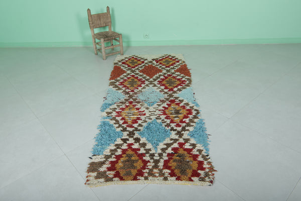 Colorful Moroccan berber rug - 2.8 x 7.2 ft | Handwoven tribal pattern