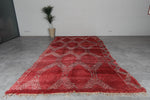 Red Moroccan Handwoven Rug 6.4 FT X 12.6 FT Tribal Rug