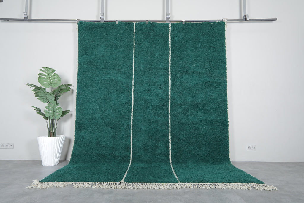 Handwoven Moroccan rug – Elegant green design - Wool rug