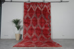 Red Moroccan Handwoven Rug 6.4 FT X 12.6 FT Tribal Rug