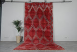 Red Moroccan Handwoven Rug 6.4 FT X 12.6 FT Tribal Rug