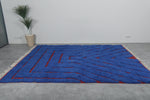 Blue Moroccan Rug - Handwoven Wool Rug - Custom Design