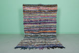 Handmade Boucherouite Berber Moroccan Rug – 4.2 x 7 FT | Colorful Striped Rug