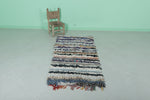 Handmade Boucherouite Berber Moroccan Rug – 2.6 x 5.6 ft | Vibrant Striped Boho Style