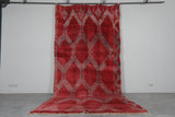 Red Moroccan Handwoven Rug 6.4 FT X 12.6 FT Tribal Rug