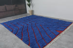 Blue Moroccan Rug - Handwoven Wool Rug - Custom Design