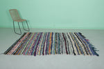 Handmade Boucherouite Berber Moroccan Rug – 4.2 x 7 FT | Colorful Striped Rug