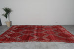 Red Moroccan Handwoven Rug 6.4 FT X 12.6 FT Tribal Rug