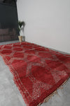 Red Moroccan Handwoven Rug 6.4 FT X 12.6 FT Tribal Rug