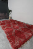 Red Moroccan Handwoven Rug 6.4 FT X 12.6 FT Tribal Rug