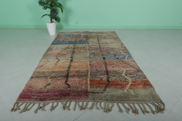 Vintage handmade colorful contemporary rug | 5.2 x 8.8 ft | Unique Moroccan design