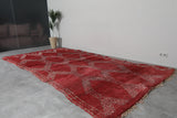 Red Moroccan Handwoven Rug 6.4 FT X 12.6 FT Tribal Rug