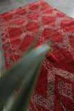 Red Moroccan Handwoven Rug 6.4 FT X 12.6 FT Tribal Rug
