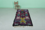 Vibrant Moroccan Berber Rug 2.7 X 6.1 Feet - Handmade Floral Motif