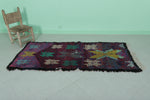 Vibrant Moroccan Berber Rug 2.7 X 6.1 Feet - Handmade Floral Motif