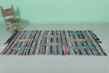 Colorful Moroccan Boucherouite Rug - 3.6 FT X 6.1 FT | Handmade Berber Carpet