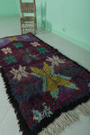 Vibrant Moroccan Berber Rug 2.7 X 6.1 Feet - Handmade Floral Motif